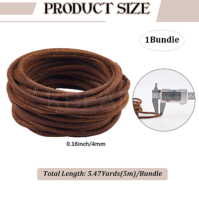 5M DIY Frosted Cowhide Leather Cord OCOR-GF0004-97C-04-1