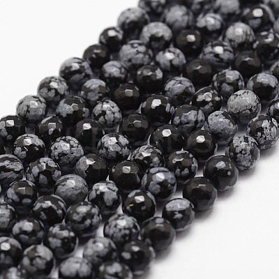 Natural Snowflake Obsidian Beads Strands G-G736-06-4mm-1