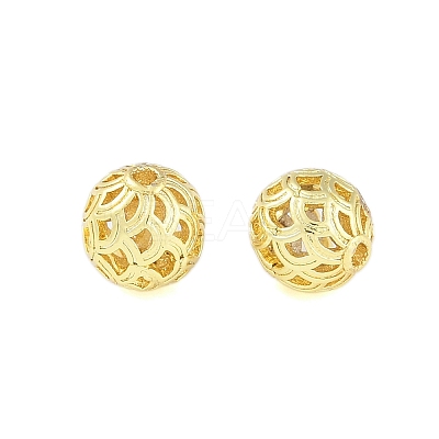 Brass Hollow Beads KK-A226-07B-G-1