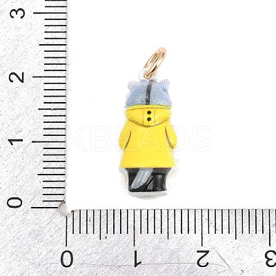 304 Stainless Steel Enamel Pendants STAS-F358-01G-15-1