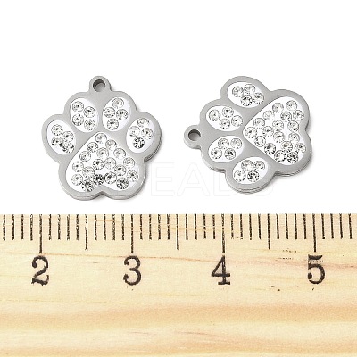 201 Stainless Steel Rhinestone Pendants STAS-V005-05P-04-1