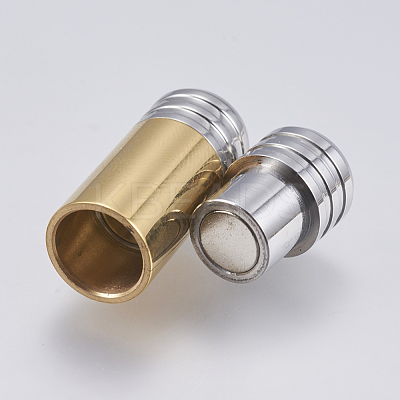 304 Stainless Steel Magnetic Clasps with Glue-in Ends STAS-F139-074G-1