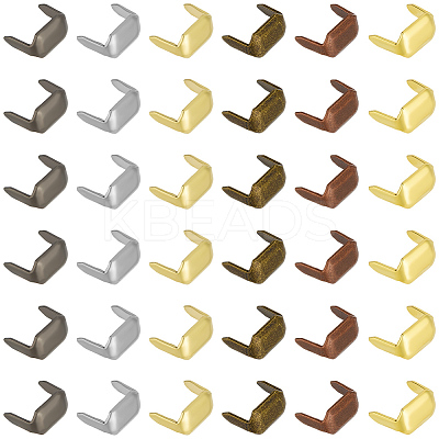180Pcs 6 Colors Rectangle Brass Belt Loop Fastener KK-CY0001-11-1