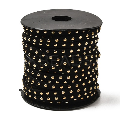 Golden Aluminum Studded Faux Suede Cord LW-D004-01-1