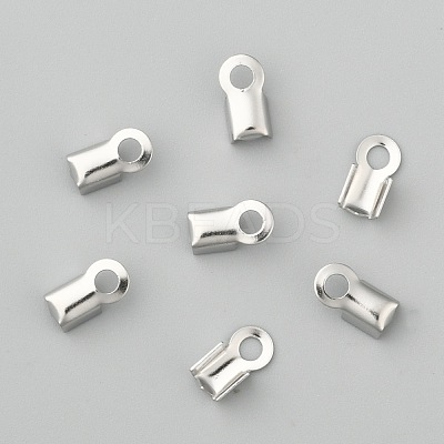Tarnish Resistant 304 Stainless Steel Fold Over Crimp Cord Ends STAS-M009-01A-1