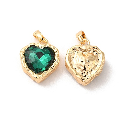 Brass Micro Pave Cubic Zirconia Pendants KK-M243-02G-1