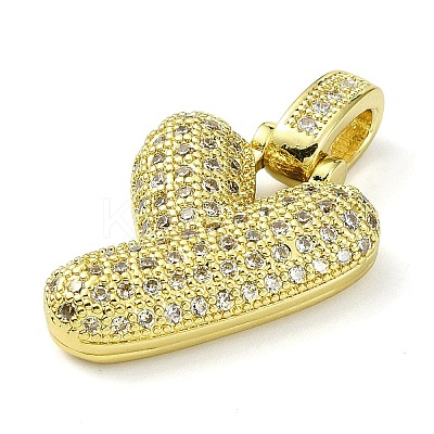 Brass Micro Pave Clear Cubic Zirconia Pendants KK-M279-01G-Y-1