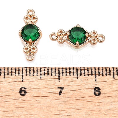 Brass Pave Faceted Glass Connector Charms FIND-T070-03D-1