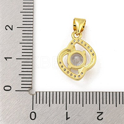 Rack Plating Brass Micro Pave Cubic Zirconia Pendants KK-G513-08G-1