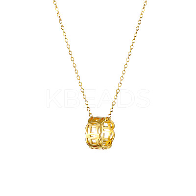 Retro Style 303 Stainless Steel Coin Circle Pendant Cable Chain Necklaces for Women FS-WG2B7EF-02-1
