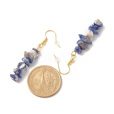 Natural Sodalite Chip Beaded Dangle Earrings EJEW-JE04788-13-1