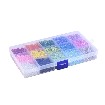15 Colors 6/0 Glass Seed Beads SEED-X0052-04-4mm-1