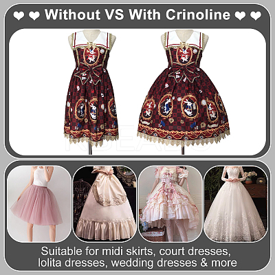 Polyester & Plastic Wire Skirt Hoop Petticoat for Wedding Dress Ball Gown DIY-WH0504-799A-1