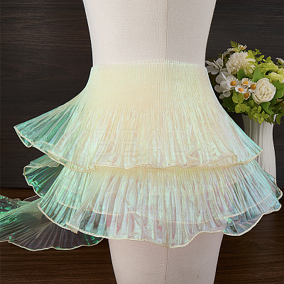 10 Yards Lucency Polyester Pleated Lace Trim OCOR-GF0004-74F-1