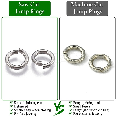 925 Sterling Silver Saw Cut Open Jump Rings STER-F036-02S-0.9x8mm-1