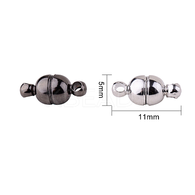 Mixed Color Oval Brass Magic Magnetic Clasps with Loops for Jewelry Making KK-PH0012-15-NF-1