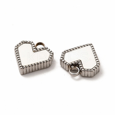 304 Stainless Steel Heart Charms STAS-A076-07P-1