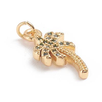 Brass Micro Pave Cubic Zirconia Pendants ZIRC-G165-01G-1