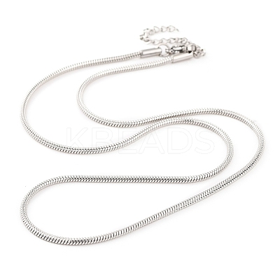 201 Stainless Steel Round Snake Chain Necklaces for Women LS-NJEW-G140-06D-P-1-1