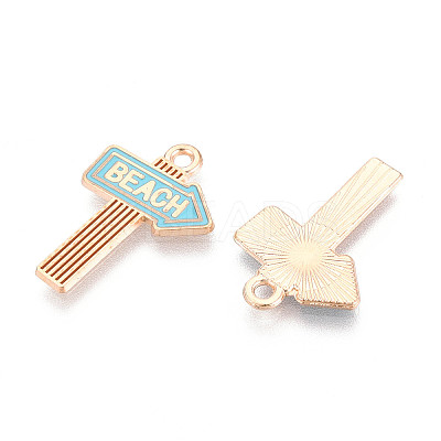 Beach Theme Alloy Enamel Pendants LS-ENAM-T022-33J-1