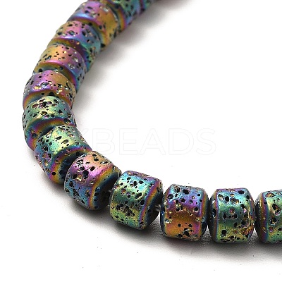 Electroplated Natural Lava Rock Beads Strands G-G984-06-1
