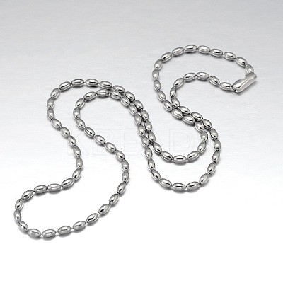 Tarnish Resistant 304 Stainless Steel Ball Chain Necklaces CHS-O006-C-2.4mm-1