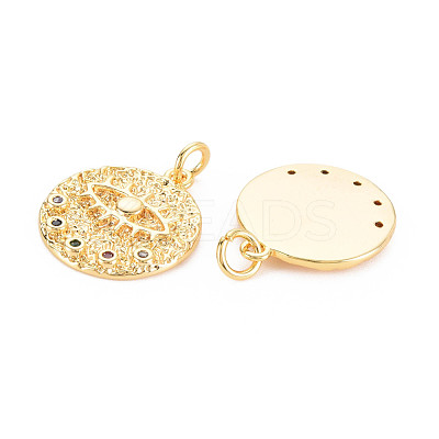 Rack Plating Brass Micro Pave Colorful Cubic Zirconia Pendants KK-N233-189A-01-1