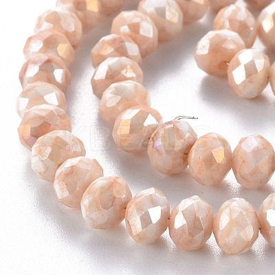 Opaque Baking Paint Glass Beads Strands EGLA-N006-010A-B08-1