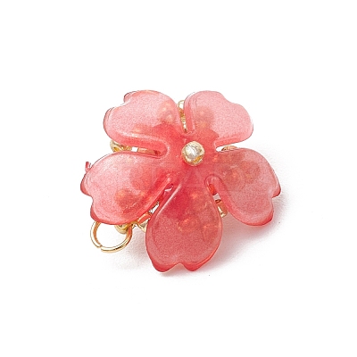 Handmade Glass Seed Beaded Sakura Pendants PALLOY-MZ00763-04-1