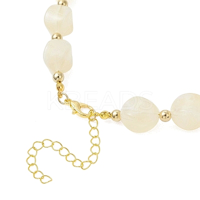 Two Tone Acrylic Twist Beaded Necklaces NJEW-JN05840-01-1