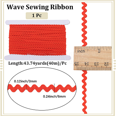40M Polyester Wavy Fringe Trim Ribbon OCOR-GF0004-39E-1