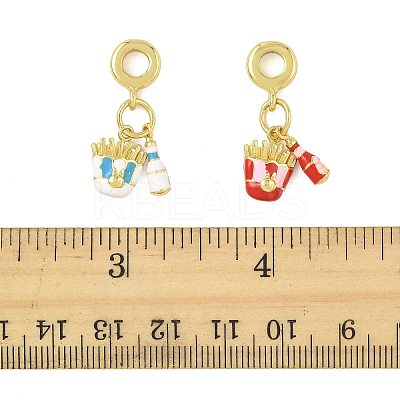 2Pcs 2 Colors Brass Enamel European Dangle Charms KK-FS0001-81-1