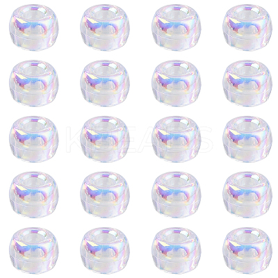 500Pcs UV Plating Acrylic Beads OACR-SP0001-85B-1