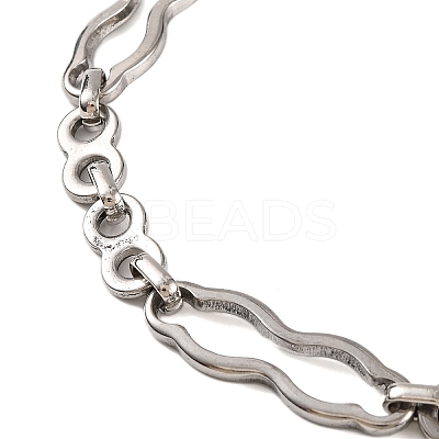 Tarnish Resistant 201 Stainless Steel Link Chain Bracelets BJEW-B078-95P-1