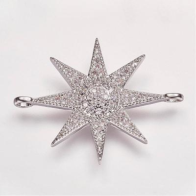 Brass Micro Pave Cubic Zirconia Links ZIRC-P049-17P-1
