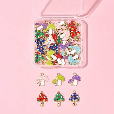 36Pcs 9 Styles Autumn Theme Alloy Enamel Pendants ENAM-FS0002-95-1