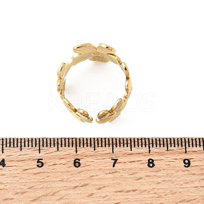 5Pcs 304 Stainless Steel Open Cuff Rings for Women RJEW-K313-11G-1