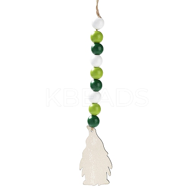 Saint Patrick's Day Wood Gnome Pendant Decoration HJEW-G023-01C-1