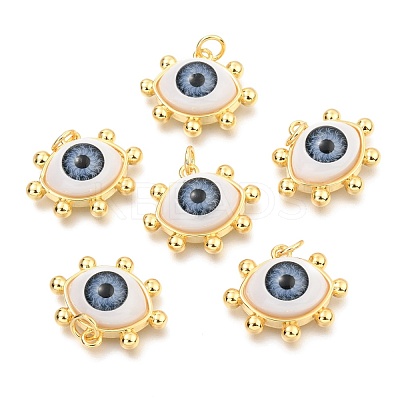 Brass Acrylic Pendants ZIRC-J024-01G-05-1
