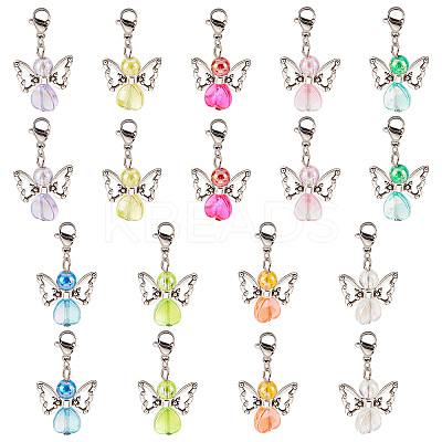 Eco-Friendly Transparent Acrylic Pendants PALLOY-SC0004-15-1