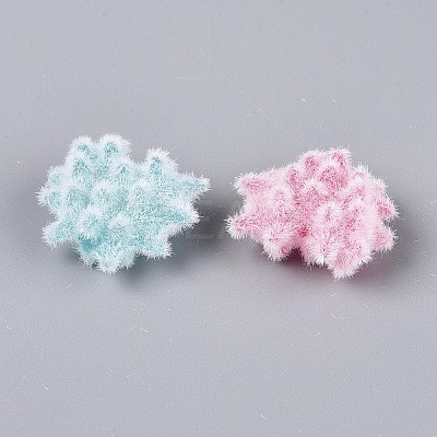 Flocking Opaque Acrylic Heart Beads OACR-T030-12M-1