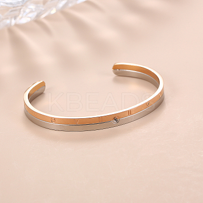 304 Stainless Steel Cuff Bangles for Women OO1845-1
