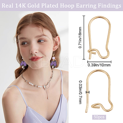 50Pcs Brass Hoop Earring Findings FIND-BBC0003-28-1
