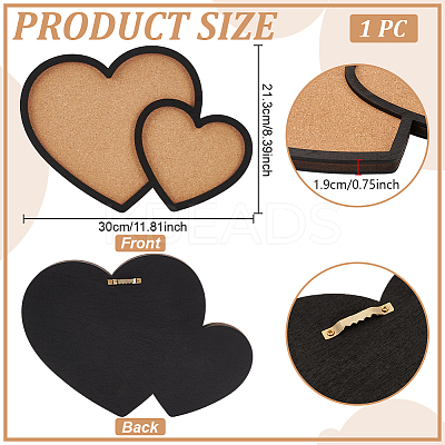 Wood Wall Jewelry Display Cork Tray AJEW-WH0348-466D-1