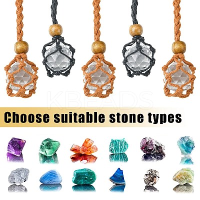 4Pcs 2 Colors Braided Wax Rope Cord Macrame Pouch Necklace Making NJEW-CJ0001-02-1