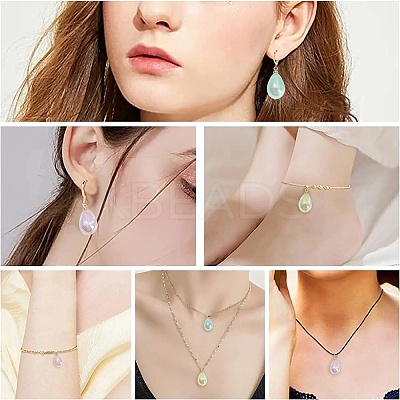 40Pcs 4 Colors Rainbow Iridescent Plating Acrylic Pendants MACR-CJ0001-59-1