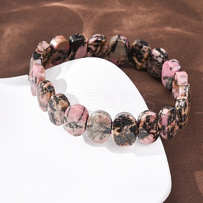 Natural Rhodonite Faceted Beaded Stretch Bracelets for Women BJEW-K251-07H-1