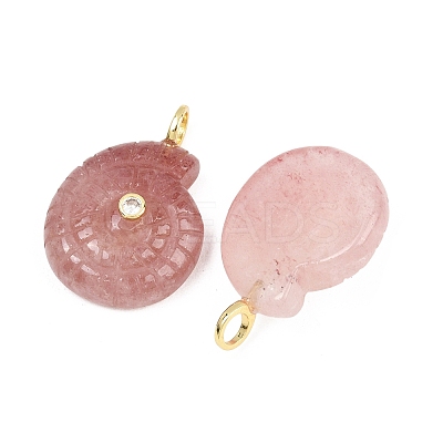 Natural Strawberry Quartz Pendants G-H353-02G-04-1