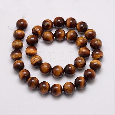 Natural & Dyed Tiger Eye Bead Strands G-P230-10-16mm-1