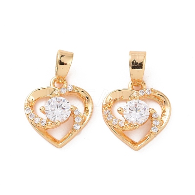 Real 18K Gold Plated Brass Micro Pave Cubic Zirconia Pendants KK-E068-VC449-1